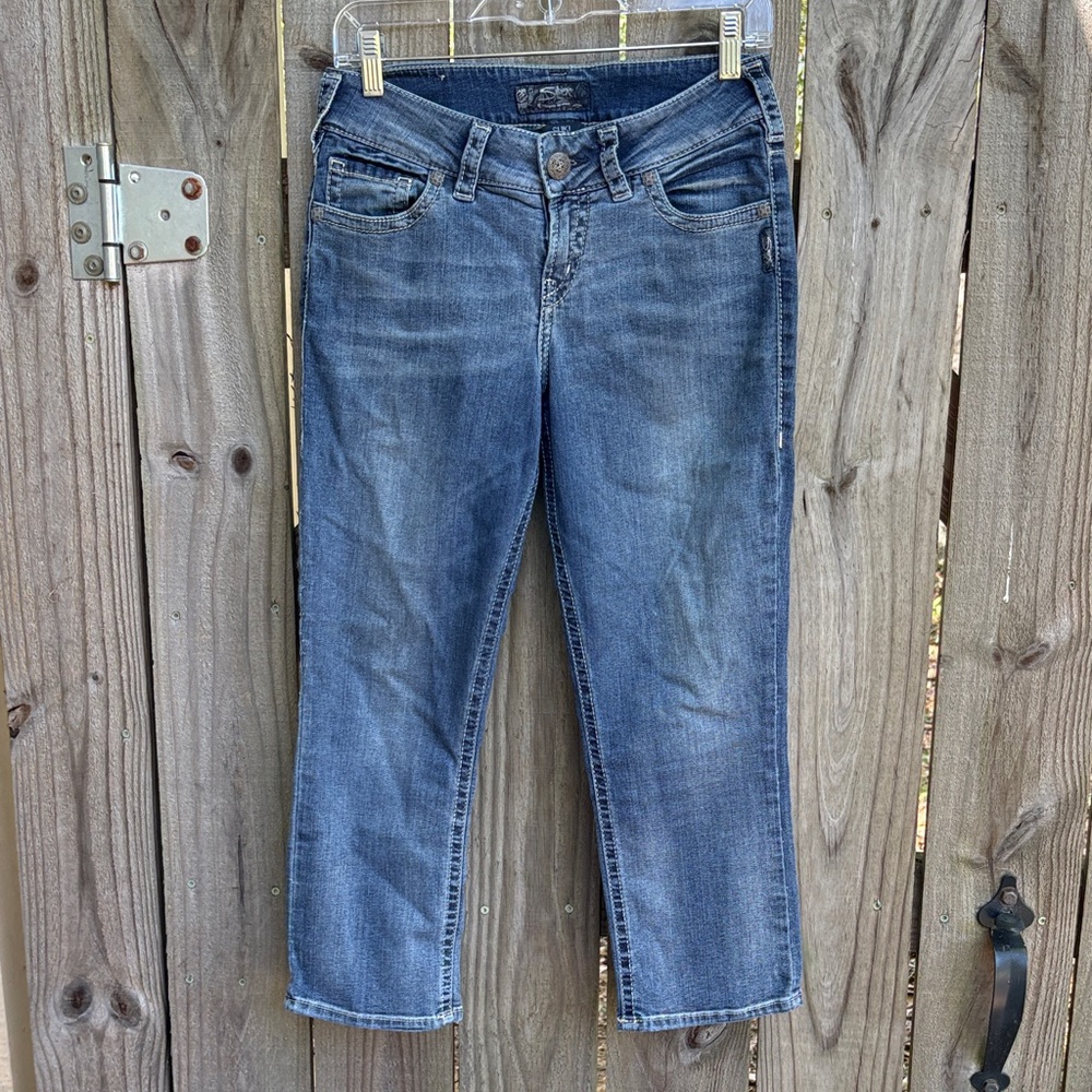 Silver Jeans Women's Cropped Blue Denim